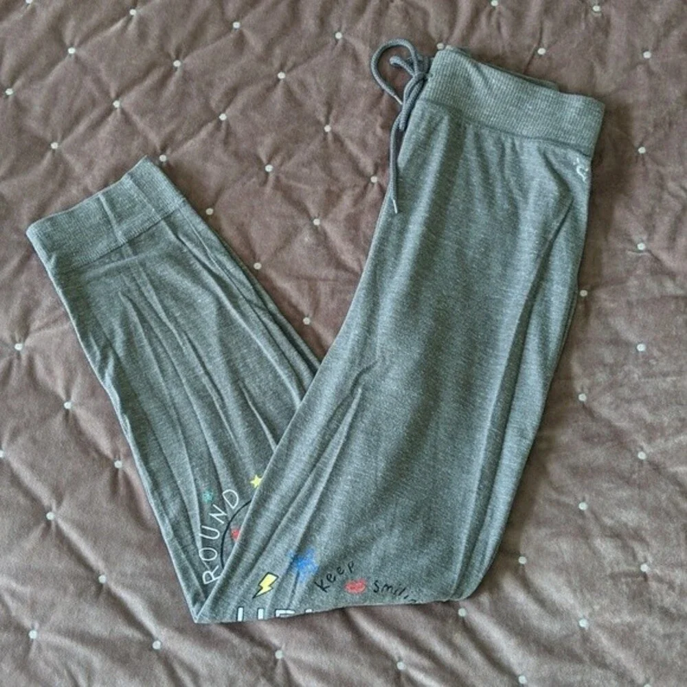 Justice Active Girl's Gray Sweatpants with Knee Design Size 20